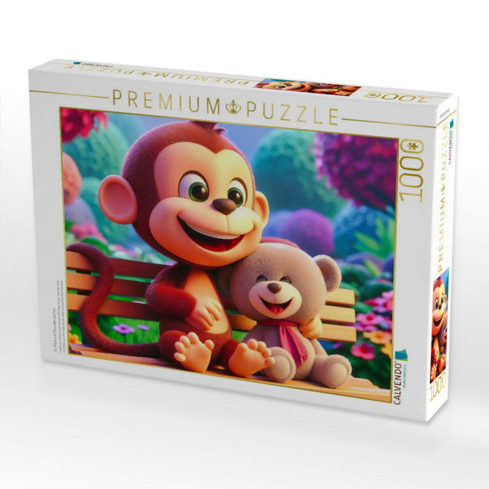 Im Park mit Freunden lachen - CALVENDO Foto-Puzzle'