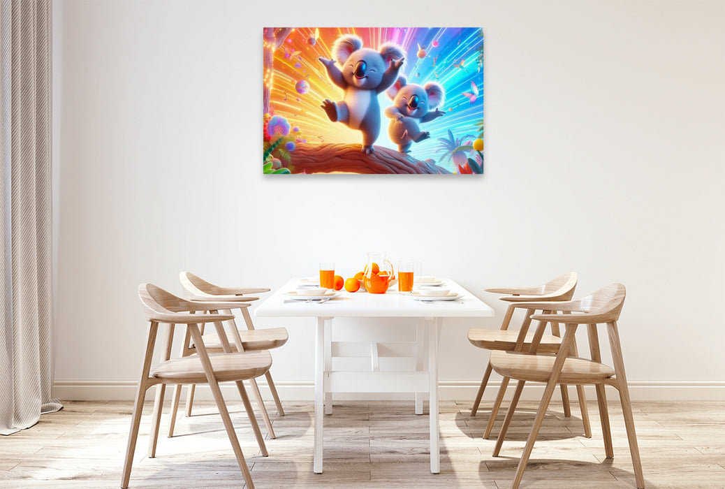 Premium Textil-Leinwand Wir tanzen vor Freude