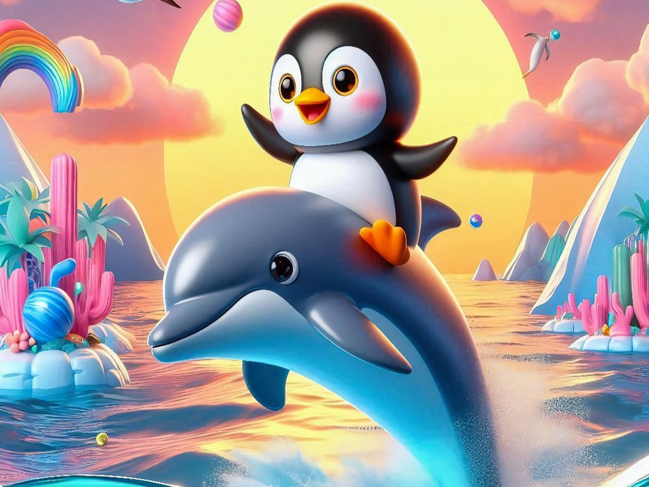 Einmal reiten auf einem Delphin - CALVENDO Foto-Puzzle'