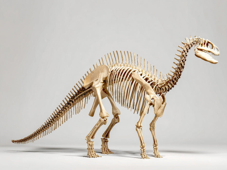 Dinosaurier Iguanodon-Skelett mit langer Schwanzachse und Daumenkralle - CALVENDO Foto-Puzzle'