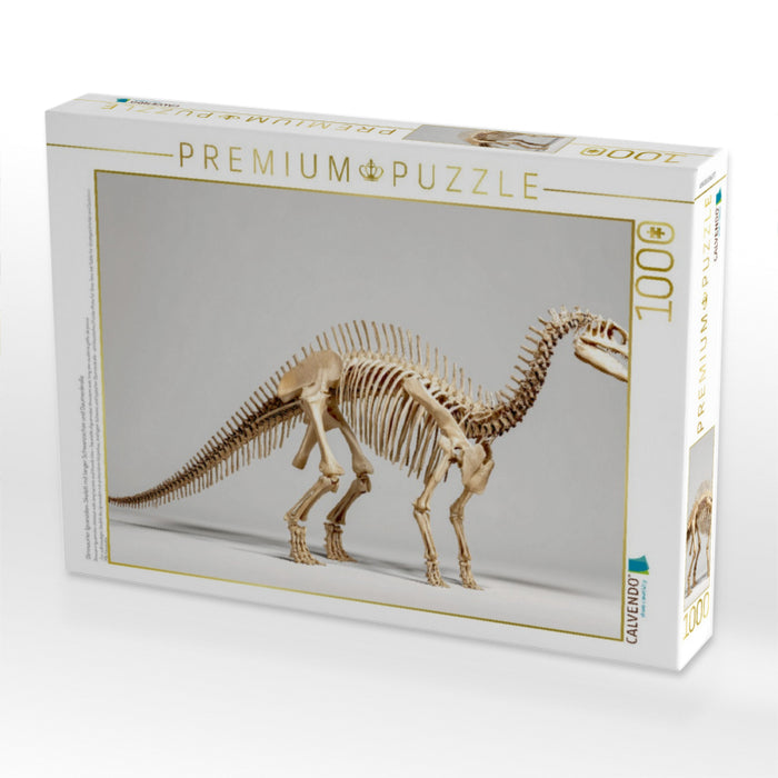 Dinosaurier Iguanodon-Skelett mit langer Schwanzachse und Daumenkralle - CALVENDO Foto-Puzzle'