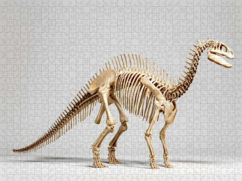 Dinosaurier Iguanodon-Skelett mit langer Schwanzachse und Daumenkralle - CALVENDO Foto-Puzzle'