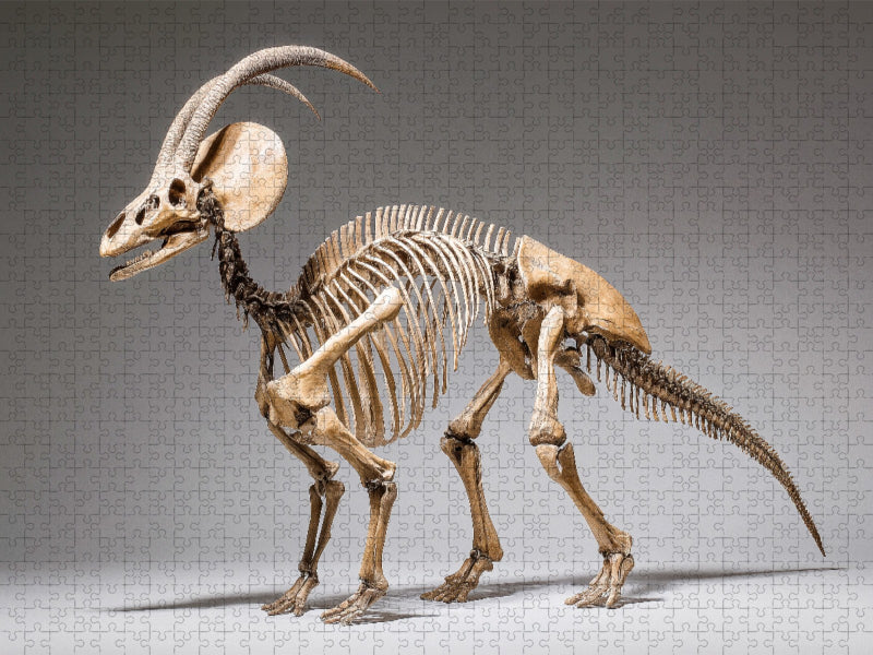 Dinosaurier Parasaurolophus-Skelett mit markantem Kopfkamm - CALVENDO Foto-Puzzle'