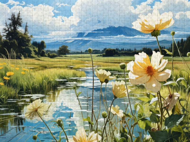 Blütenpracht am Seeufer - CALVENDO Foto-Puzzle'