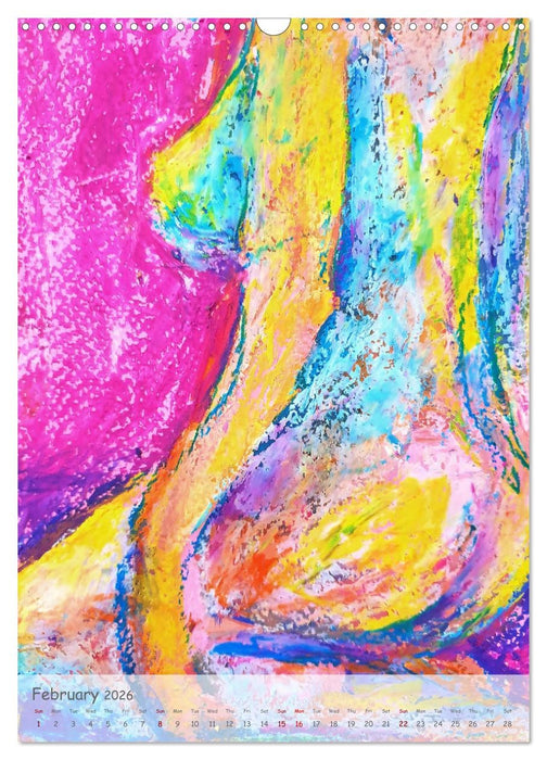 Body Colours - Colorful Nude Painting (CALVENDO Monthly Calendar 2026)