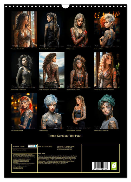 Tattoo art on the skin (CALVENDO Monthly Calendar 2026)