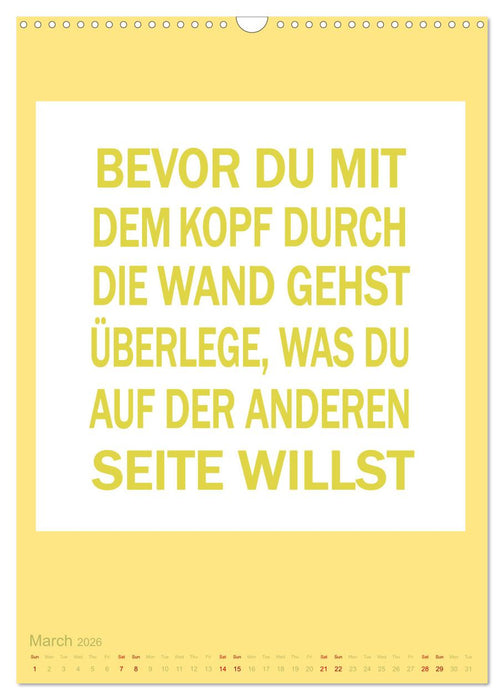 Memo an mich (CALVENDO Monthly Calendar 2026)