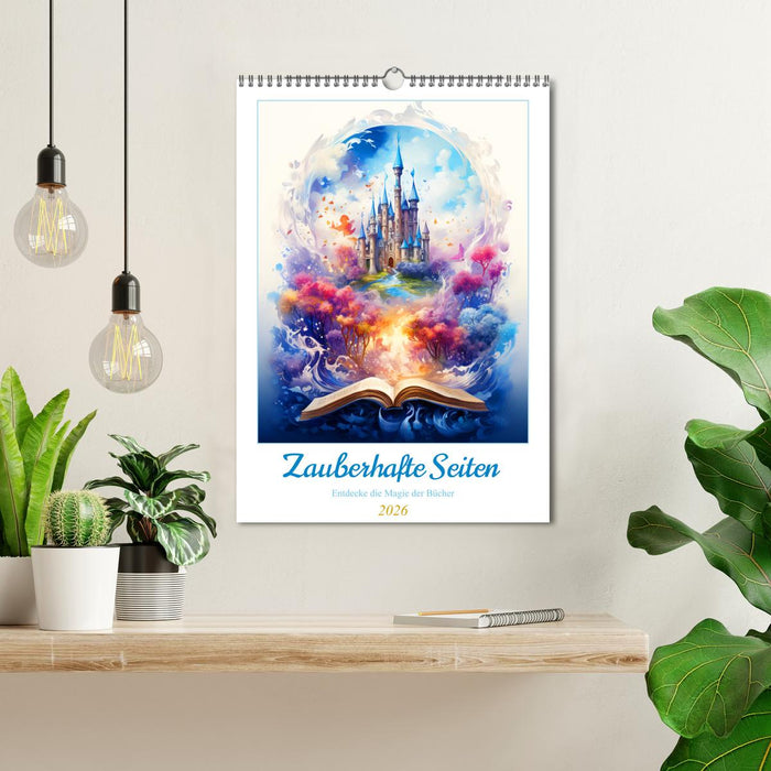 Magic pages - Discover the magic of books (CALVENDO Monthly Calendar 2026)