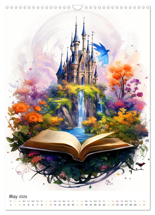 Magic pages - Discover the magic of books (CALVENDO Monthly Calendar 2026)