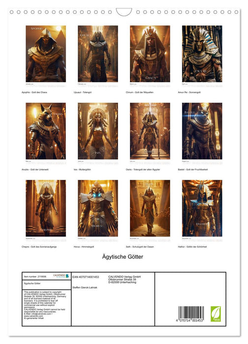 Aegean gods (CALVENDO Monthly Calendar 2026)