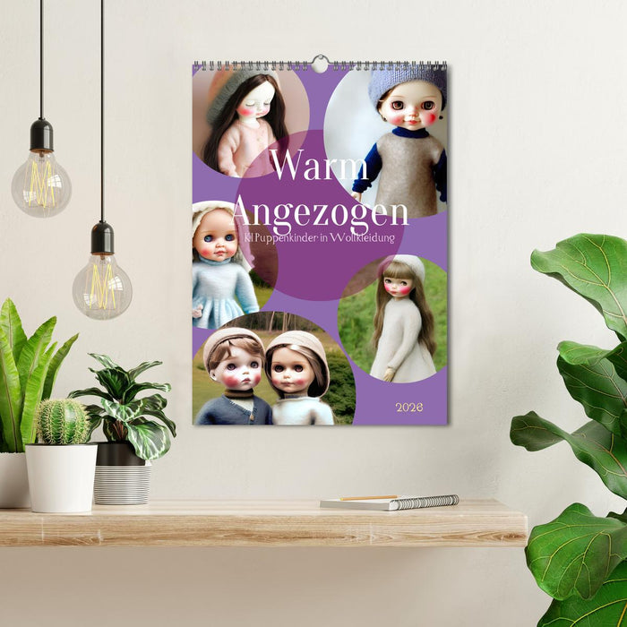 Warmly dressed KI doll children in woolen clothes (CALVENDO Monthly Calendar 2026)