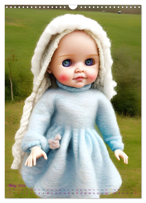 Warmly dressed KI doll children in woolen clothes (CALVENDO Monthly Calendar 2026)