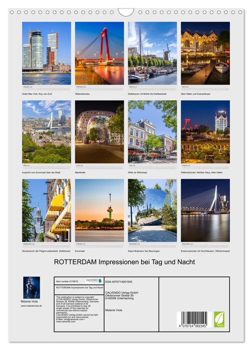 ROTTERDAM Impressions by day and night (CALVENDO Monthly Calendar 2026)