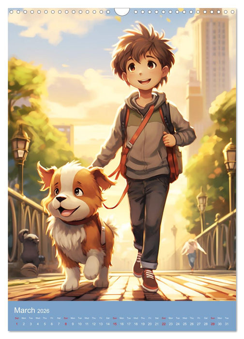 Manga Boys. The adventures of adorable boys (CALVENDO Monthly Calendar 2026)