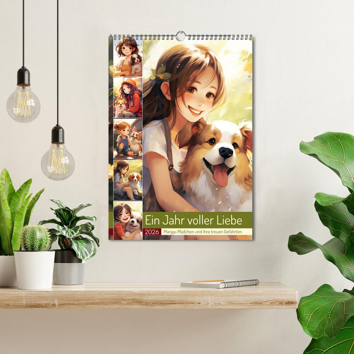 A year full of love. Manga girls and their faithful companions (CALVENDO Monthly Calendar 2026)