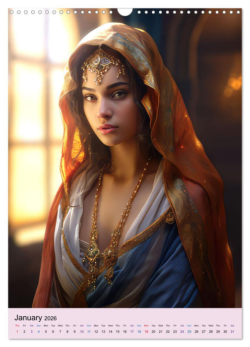 Arabian princesses fantasy pictures (CALVENDO Monthly Calendar 2026)