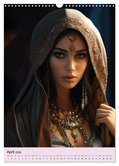 Arabian princesses fantasy pictures (CALVENDO Monthly Calendar 2026)