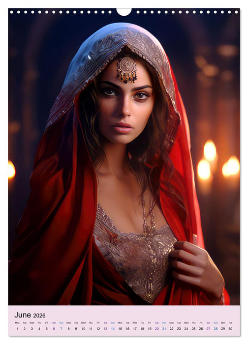 Arabian princesses fantasy pictures (CALVENDO Monthly Calendar 2026)