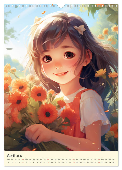 Girls and Nature. An enchanting journey (CALVENDO Monthly Calendar 2026)