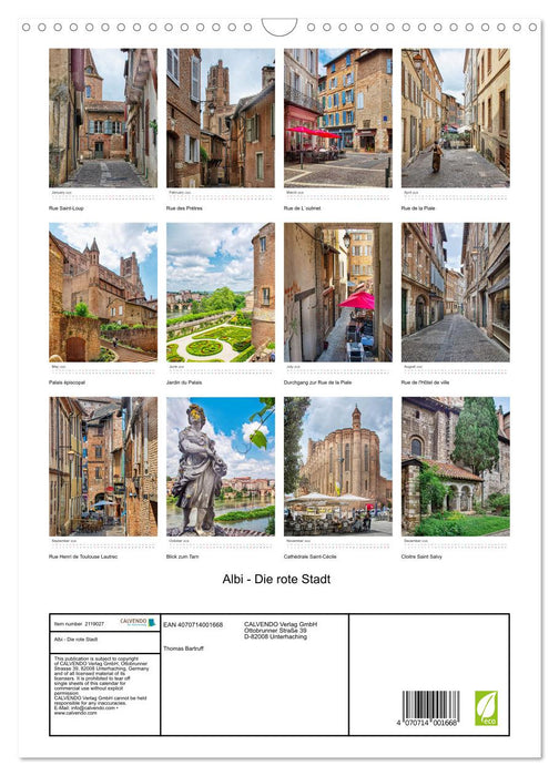 Albi - The red city (CALVENDO Monthly Calendar 2026)