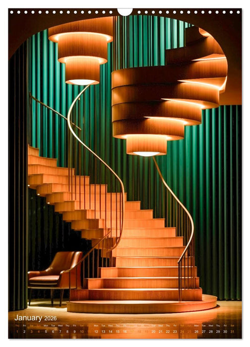Stairs architecture (CALVENDO Monthly Calendar 2026)