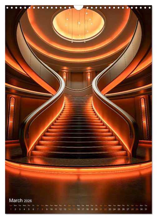 Stairs architecture (CALVENDO Monthly Calendar 2026)