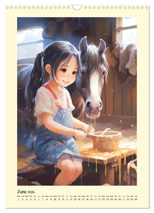 Girls. The everyday life of magical manga girls (CALVENDO Monthly Calendar 2026)