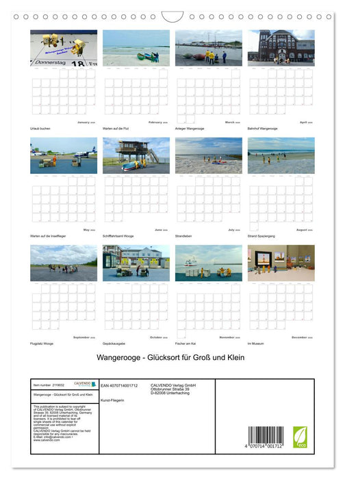 Wangerooge - place of happiness for big and small (CALVENDO Monthly Calendar 2026)