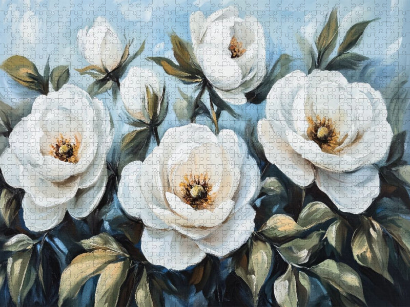 Weiße Kamelien - CALVENDO Foto-Puzzle'