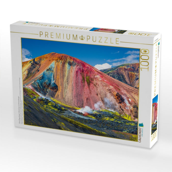Island, Regenbogen Vulkanberge Landmannalaugar - CALVENDO Foto-Puzzle'