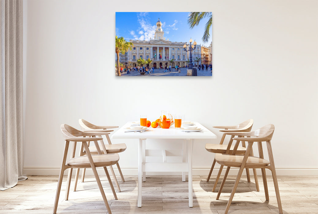 Premium Textil-Leinwand Das Rathaus San Juan