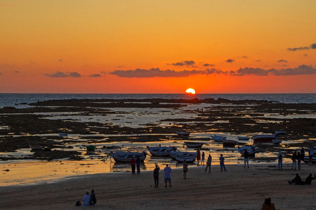 Premium Textil-Leinwand Bezaubernder Sonnenuntergang in La Caleta