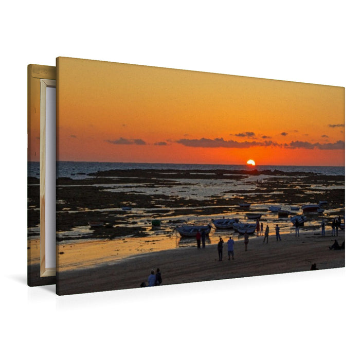 Premium Textil-Leinwand Bezaubernder Sonnenuntergang in La Caleta