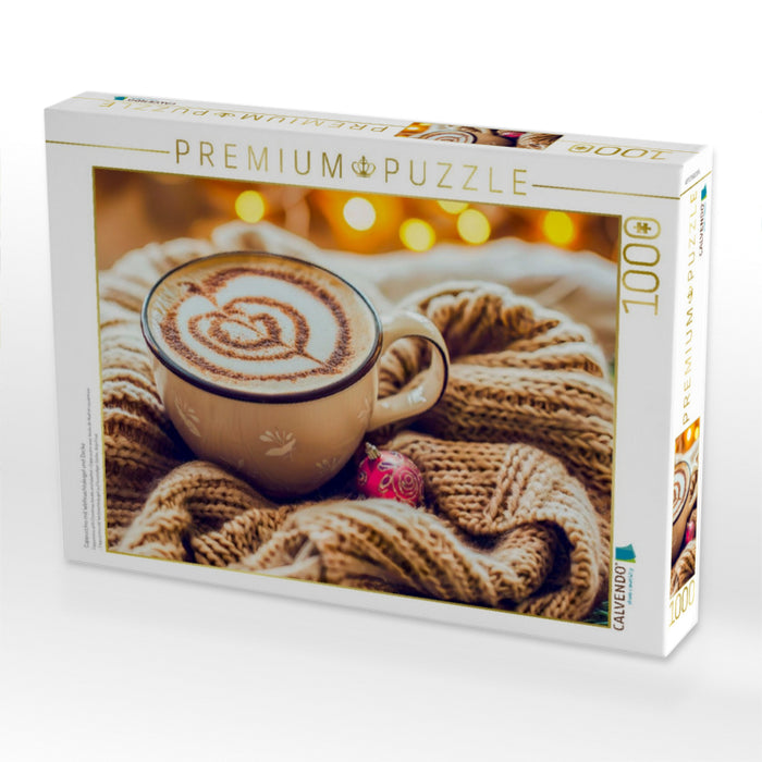 Cappuccino mit Weihnachtskugel und Decke - CALVENDO Foto-Puzzle'