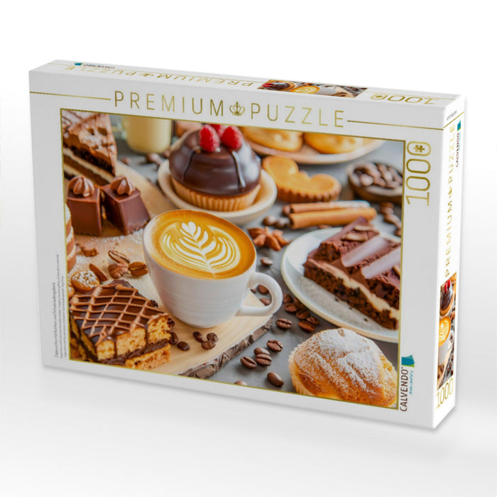 Cappuccino mit Kuchen und Schokoladengebäck - CALVENDO Foto-Puzzle'