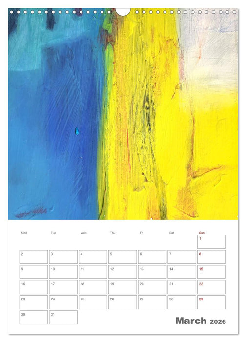 Colorful silence - A year of inner peace with abstract color games (CALVENDO Monthly Calendar 2026)