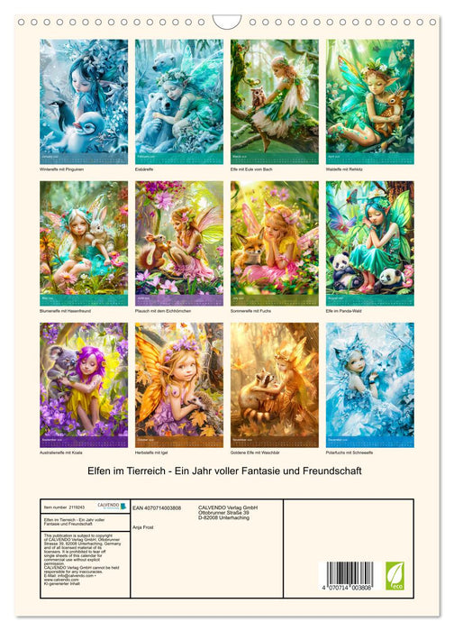 Elves in the animal kingdom - A year full of fantasy and friendship (CALVENDO Monthly Calendar 2026)