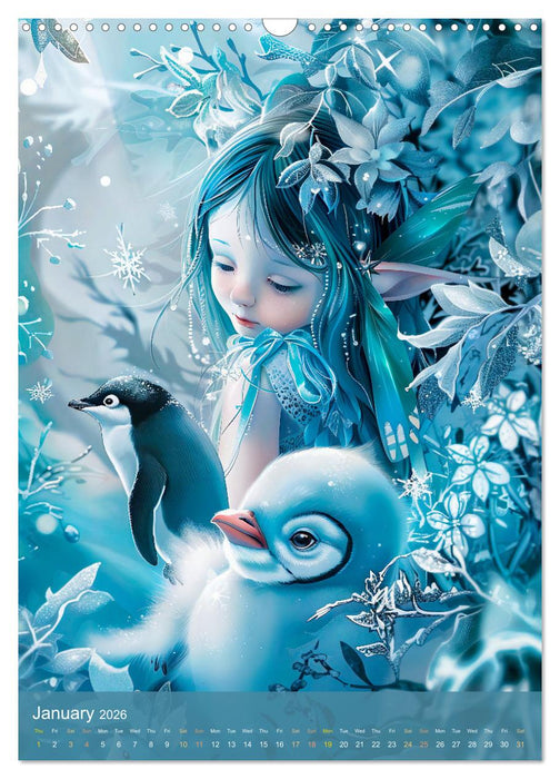 Elves in the animal kingdom - A year full of fantasy and friendship (CALVENDO Monthly Calendar 2026)