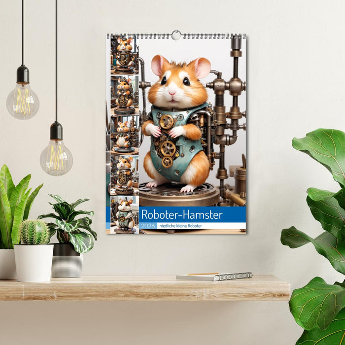 Robot hamsters - cute little robots (CALVENDO Monthly Calendar 2026)