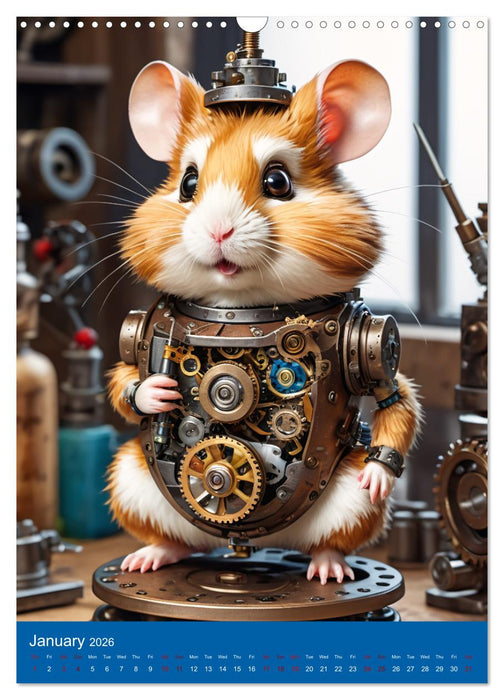 Robot hamsters - cute little robots (CALVENDO Monthly Calendar 2026)