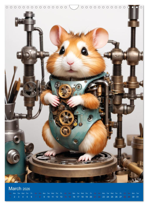 Robot hamsters - cute little robots (CALVENDO Monthly Calendar 2026)