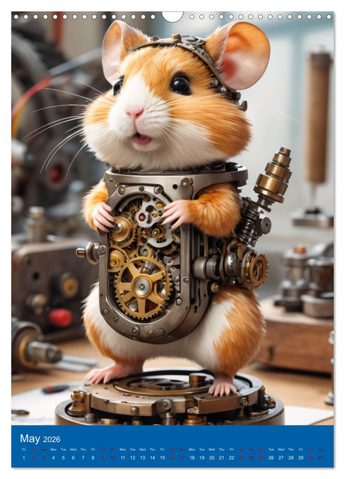 Robot hamsters - cute little robots (CALVENDO Monthly Calendar 2026)