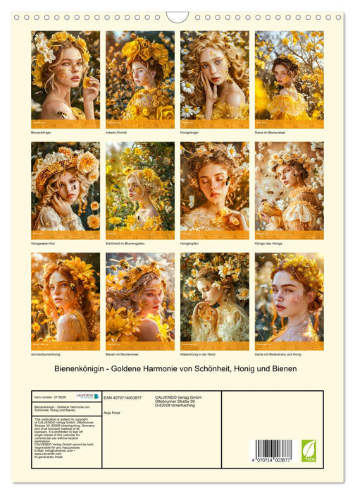 Queen Bee - Golden harmony of beauty, honey and bees (CALVENDO Monthly Calendar 2026)