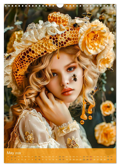 Queen Bee - Golden harmony of beauty, honey and bees (CALVENDO Monthly Calendar 2026)