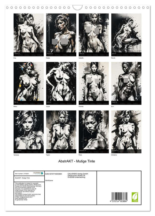 AbstrAKT - Courageous ink (CALVENDO Monthly Calendar 2026)