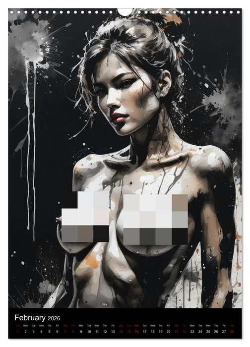 AbstrAKT - Courageous ink (CALVENDO Monthly Calendar 2026)