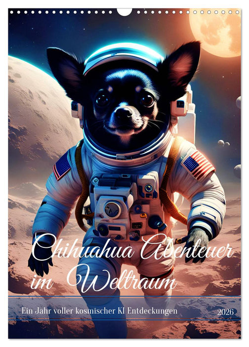 Chihuahua adventure in space (CALVENDO Monthly Calendar 2026)