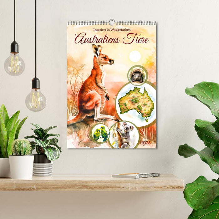 Australia's animals - Illustrated in watercolors (CALVENDO Monthly Calendar 2026)
