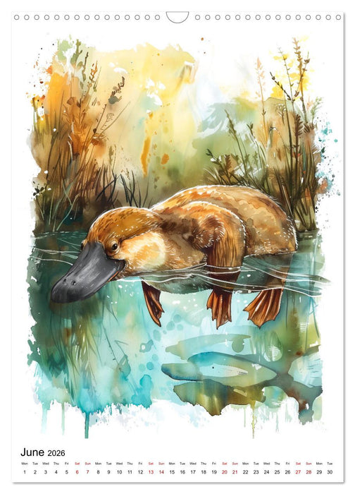 Australia's animals - Illustrated in watercolors (CALVENDO Monthly Calendar 2026)