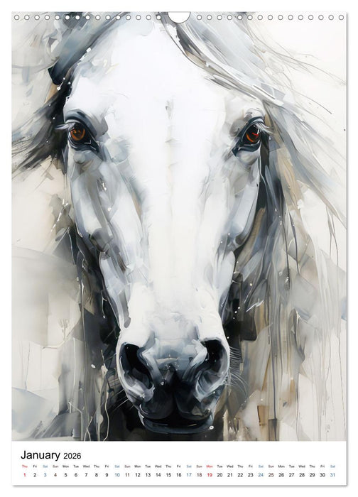 Horses - AI drawings (CALVENDO Monthly Calendar 2026)
